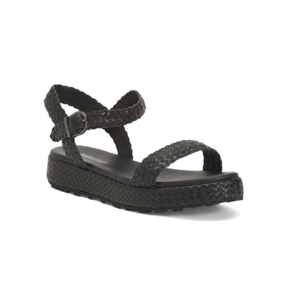 ANTELOPE Black Leather Brenna Comfort Sandals